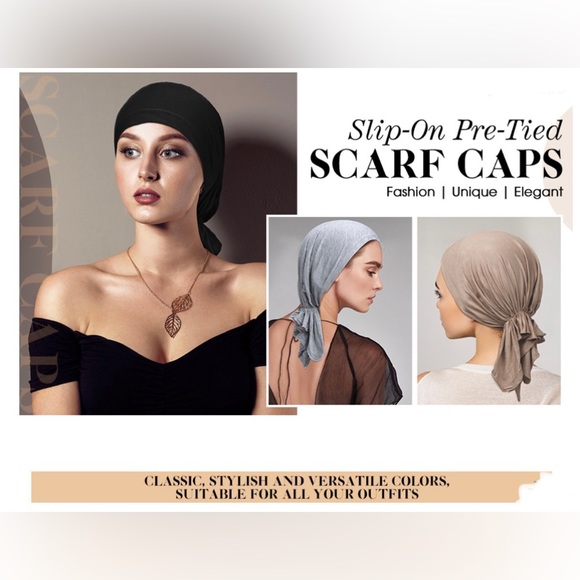 Slip-it-On Scarf No Tying Head Cover Made with Sustainable Bamboo Cotton - Picture 15 of 16